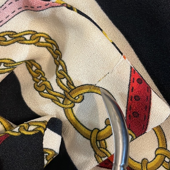 Zara Equestrian Chains and Harness Print Blouse Size Large - Picture 15 of 15
